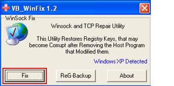 WinSockFix or WinSock XP Fix