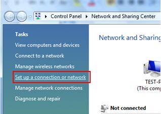 PPPoE DSL/Cable - set up a connection or network in Windows Vista